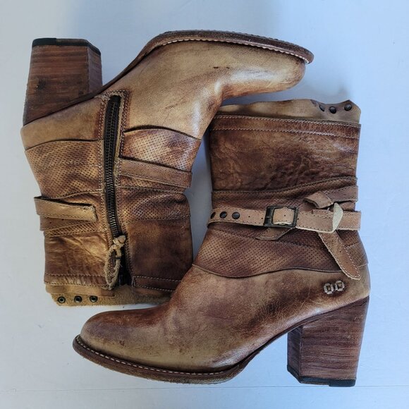 Bed Stu Cobbler Series Bench Leather Distressed Ankle Boots. Size 10 - Picture 8 of 12